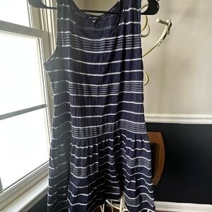 Max Studio Navy and White Striped Mini Dress